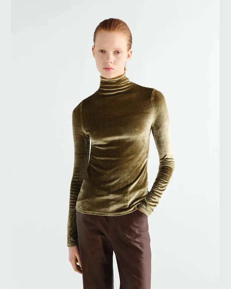 Christophe Lemaire Women's Top Ajusté À Col Montant Yellow Olive