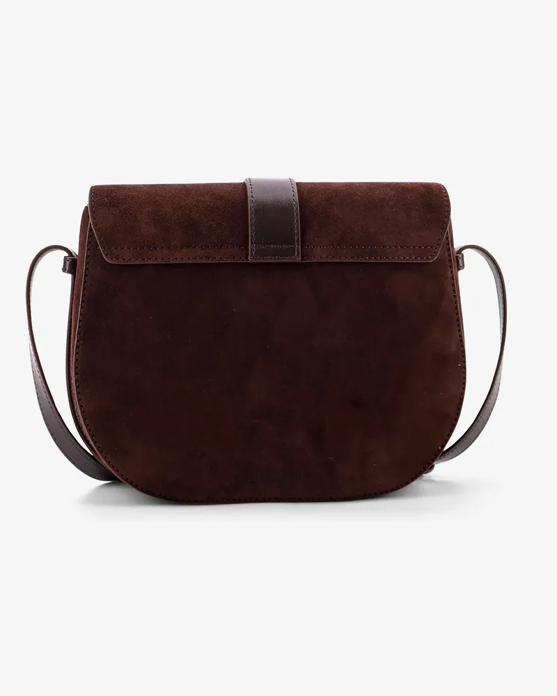STAUD Women's Crossbody Bag Bella Saddle Brown Suede Leather Shoulder Brown