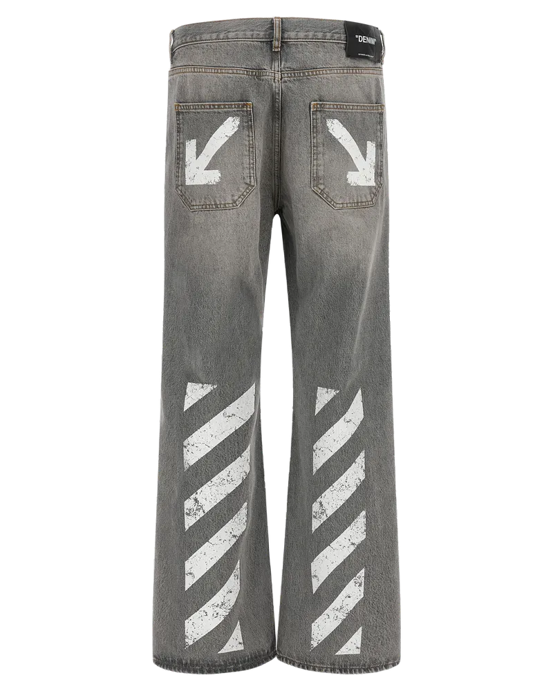 OFF-WHITE Relaxed-Fit Cotton Jeans — Gray Gray