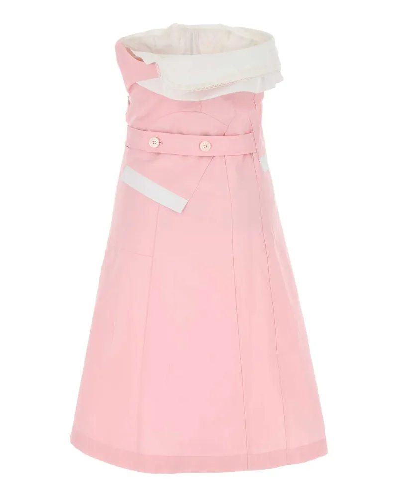 Miu Miu Women's Pink Poplin Dress Alabastro Abiti Pink
