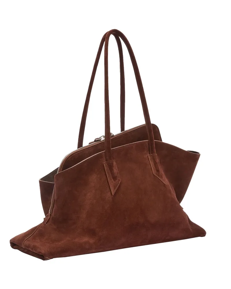 ATTICO Women's The Walk Medium Bag Brown Leather Handbags Hand Brown