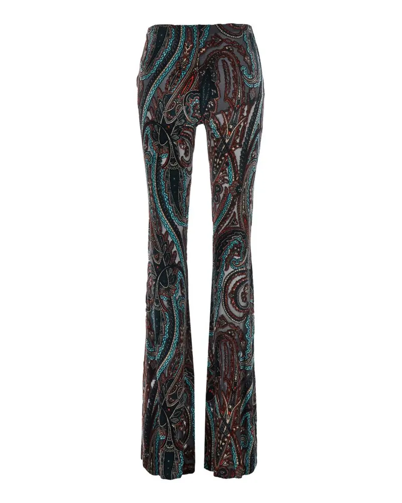 Etro Paisley Jacquard Chenille Trousers — Multicolored Multicolored