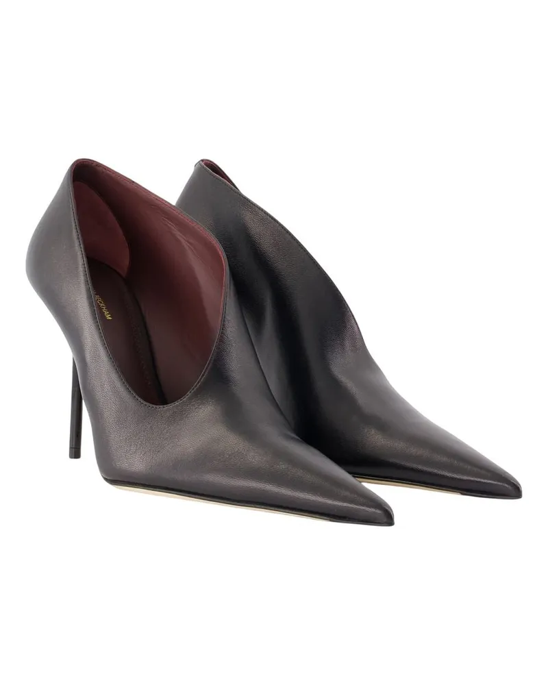 Victoria Beckham Women's Sloan Sculptural 100 Pumps -  Leather Black Calfskin Shoes Black
