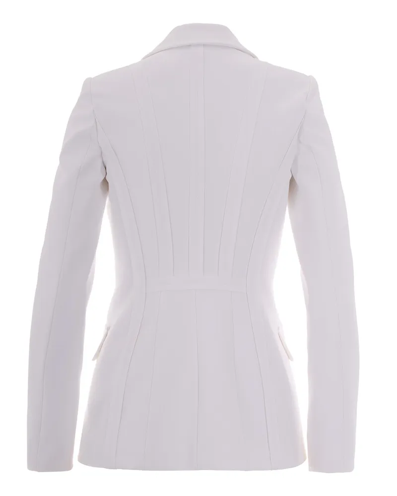Elisabetta Franchi Women's Stretch Double Crêpe Jacket Ivory Polyester White