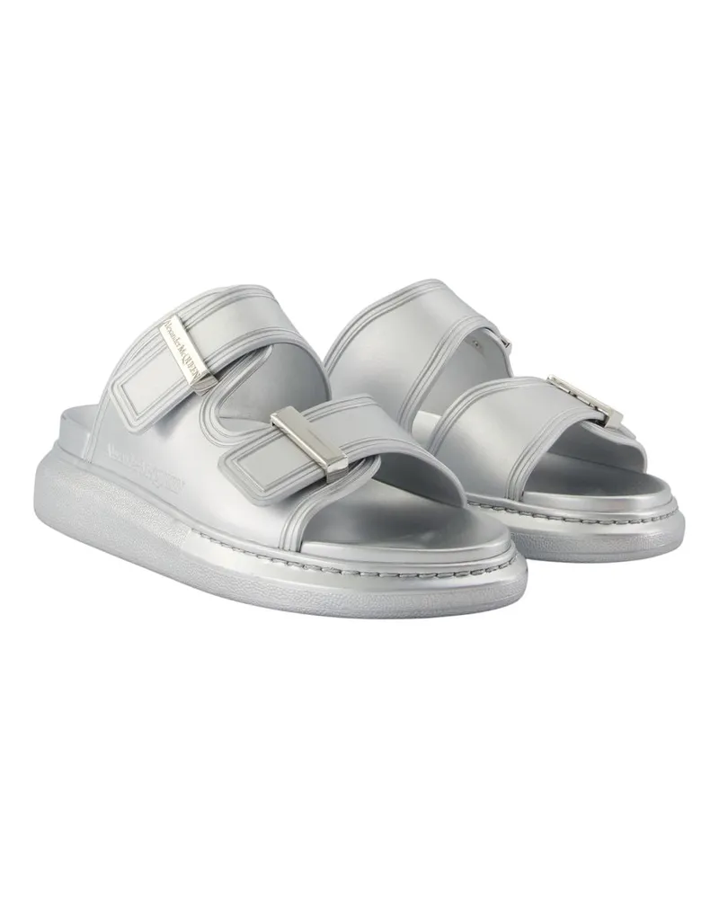 Alexander McQueen Women's Hybrid Sandals -  Rubber Silver Shoes Silver