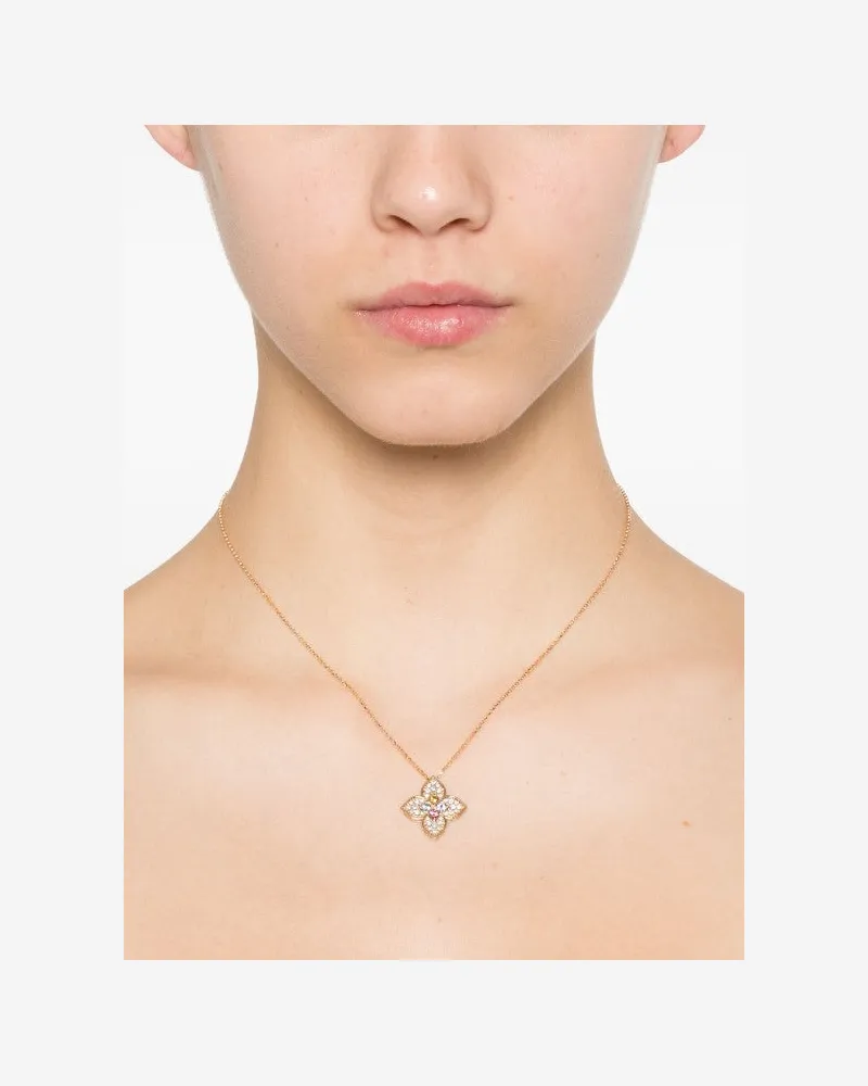 Roberto Coin Women's 18k Rose Gold Princess Flower Multi-Stone Necklace Ss25 W Rose