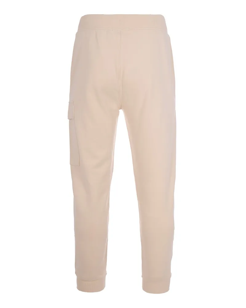 C.P. Company Men's Trousers Diagonal Raised Fleece Frozen Dew Cotton Beige