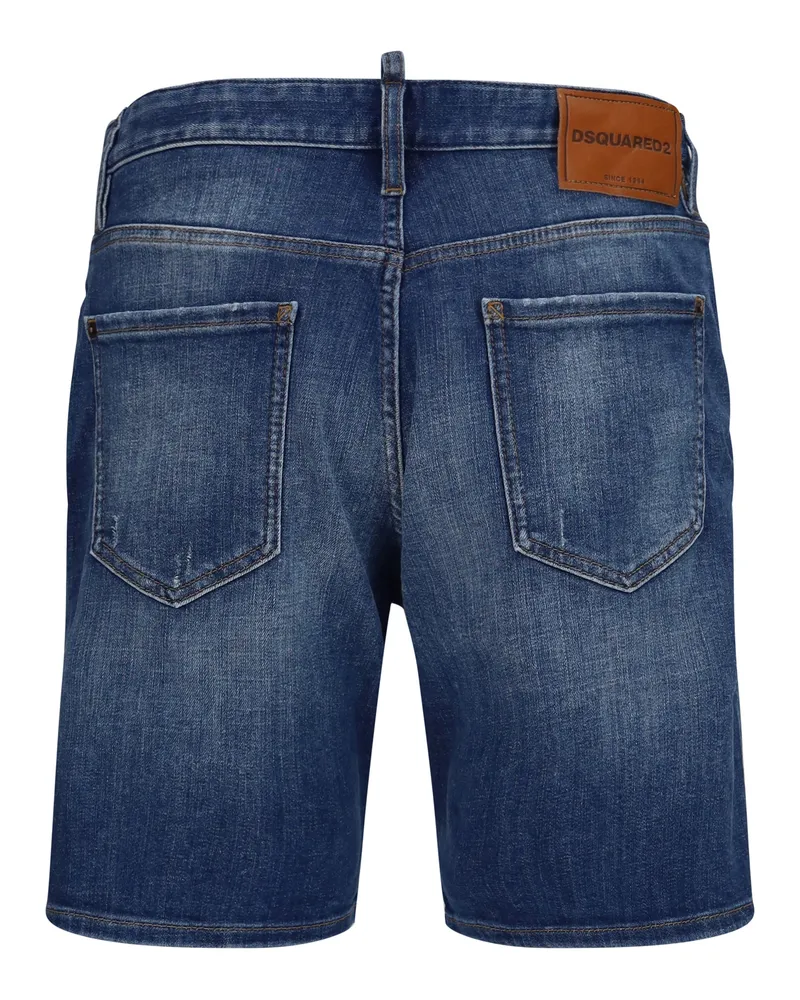 Dsquared2 Men's Marine Short Denim Bermuda Navy Blue Cotton; Polyester; Elastane Navy