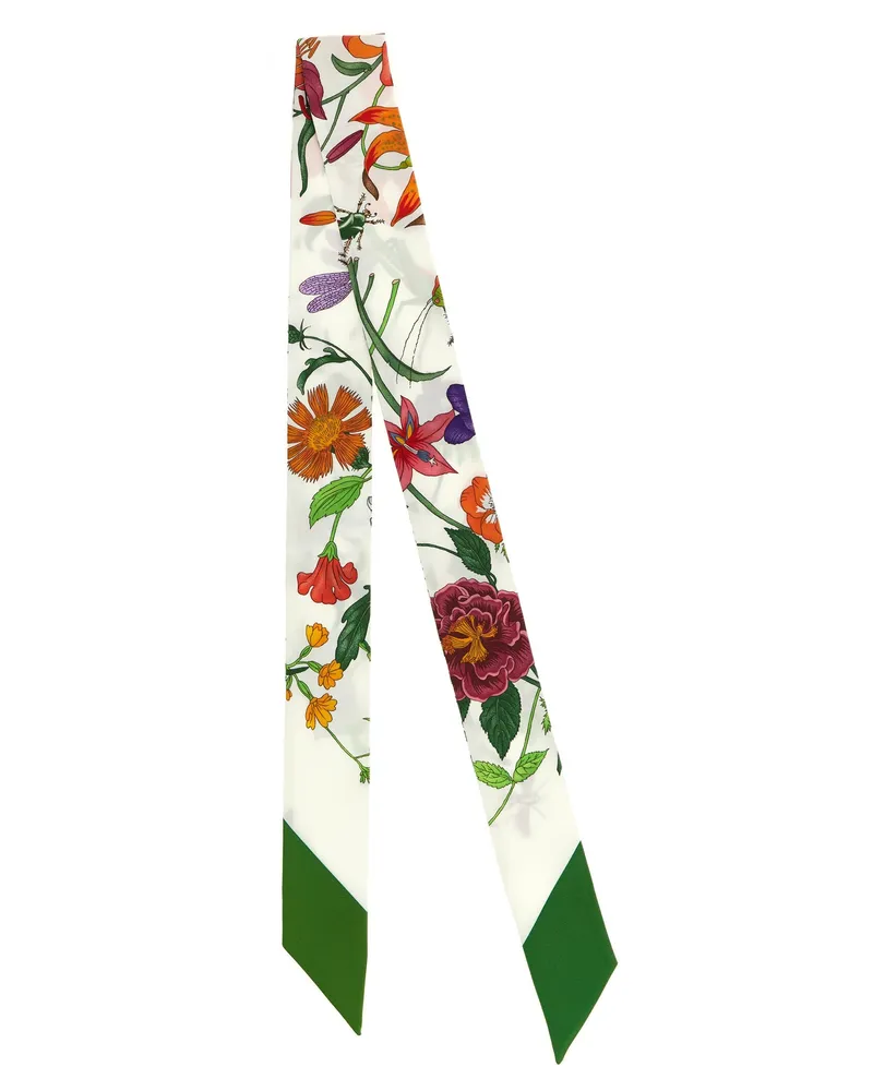 Gucci Women's Bicolor Silk Foulard Accessory Green