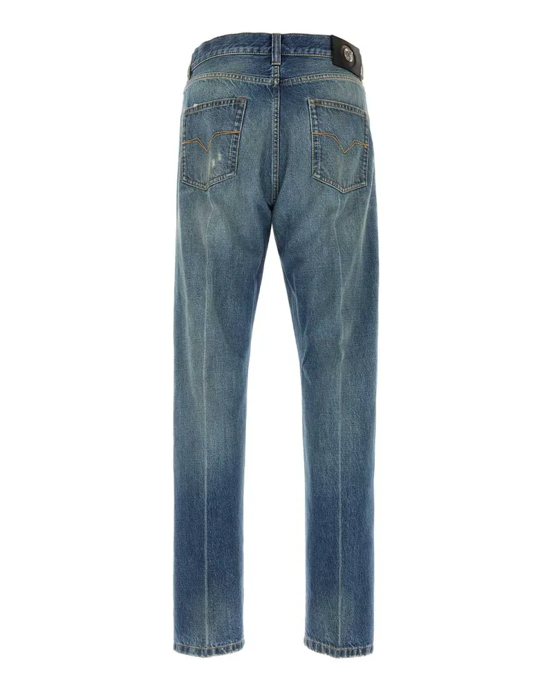 Versace 1d800mediumblue Exterior: Cotton Pantaloni Trousers Blue