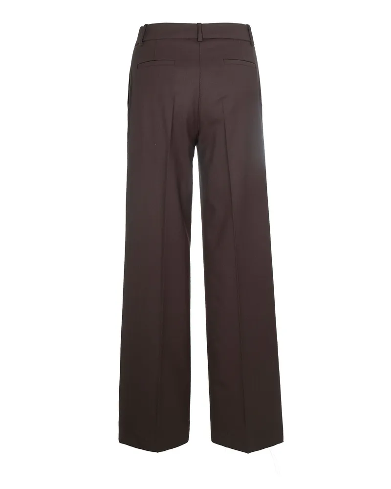 P.A.R.O.S.H. P.A.R.O H. Virgin Wool Wide-Leg Trousers — Brown Brown