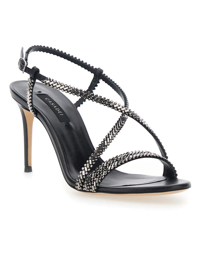Casadei Women's Sandals Josephine Black Leather Calf Black