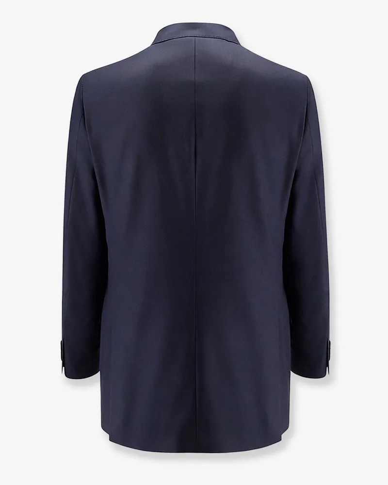 Brunello Cucinelli Men's Tuxedo Blue Virgin Wool & Silk Suits Navy