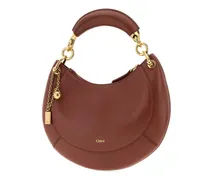 Leather Hobo Shoulder Bag — Brown