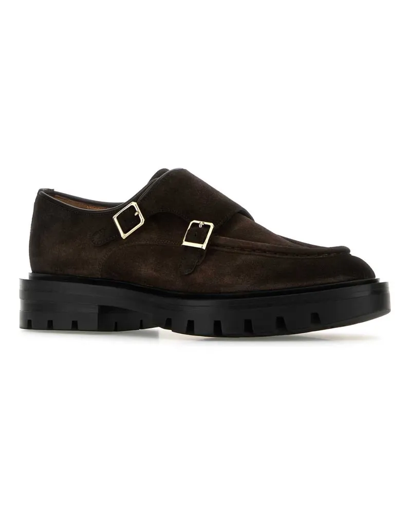Santoni Women's Brown Suede Loafers Marrone Mocassini Brown