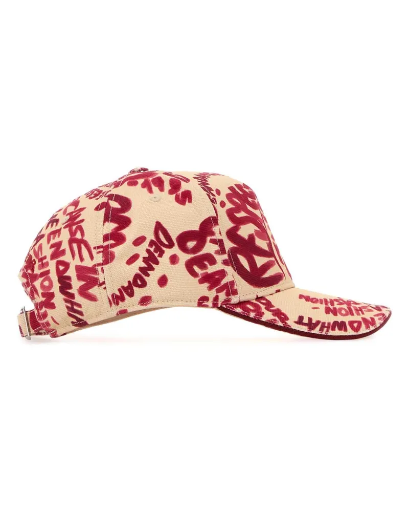 Dsquared2 Women's Printed Denim Rebel Hibiscus Baseball Cap M4236 Exterior: Cotton Cappelli Hat Beige