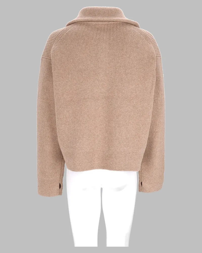 Studio Nicholson Wool Zip Cardigan — Beige Beige