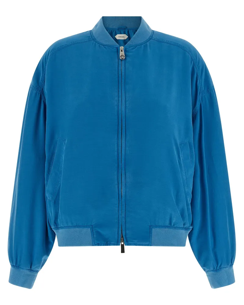 Versace Silk Poplin Blouson — Blue Blue