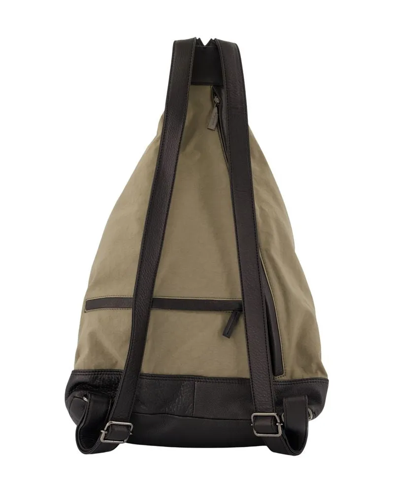 Yohji Yamamoto Unisex Hakama Tuck Backpack -  Synthetic Khaki Bags Backpacks Beige