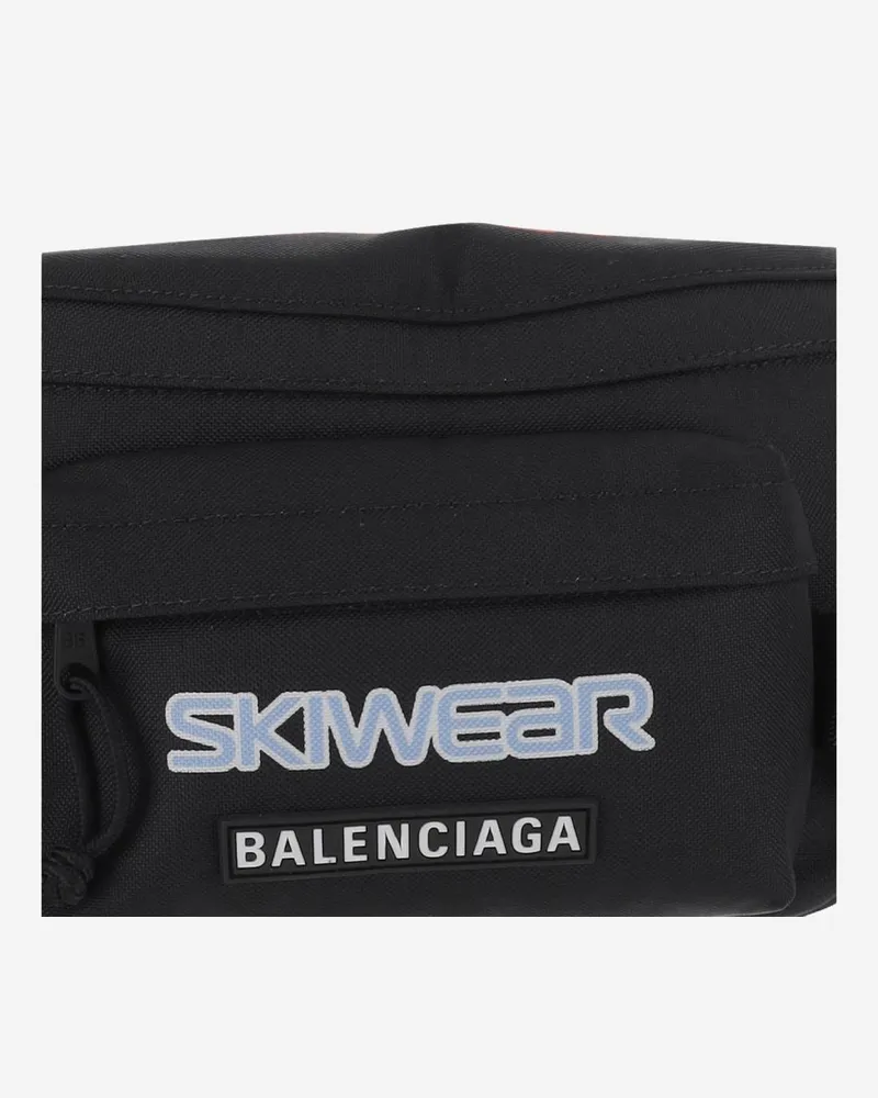 Balenciaga Men's Nylon Skiswear Fanny Pack Black Polyester Belt Bags Black