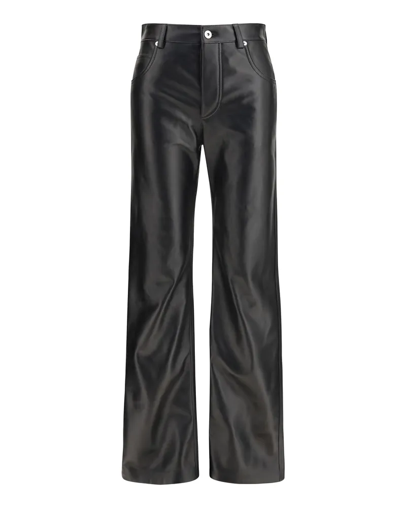 Bottega Veneta Lambskin Flared Trousers — Black Black