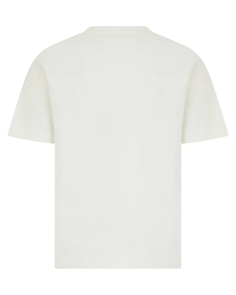 Burberry Women's T-Shirt With Embroidery — Chalk Cotton T-Shirts & Jerseys White