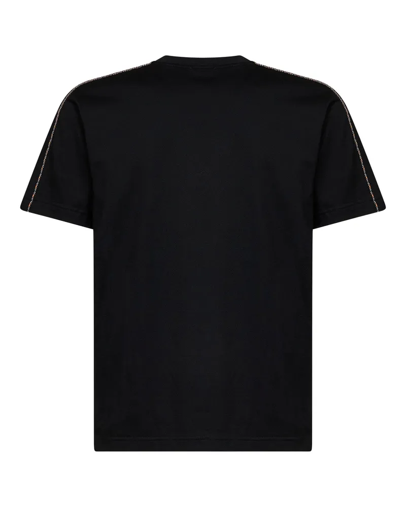 Burberry Check Trim T-Shirt — Black Black