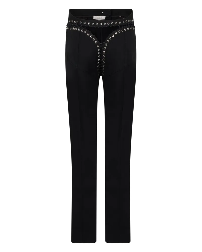 Ludovic de Saint Sernin Women Straight-Leg Jeans Black Cotton Black