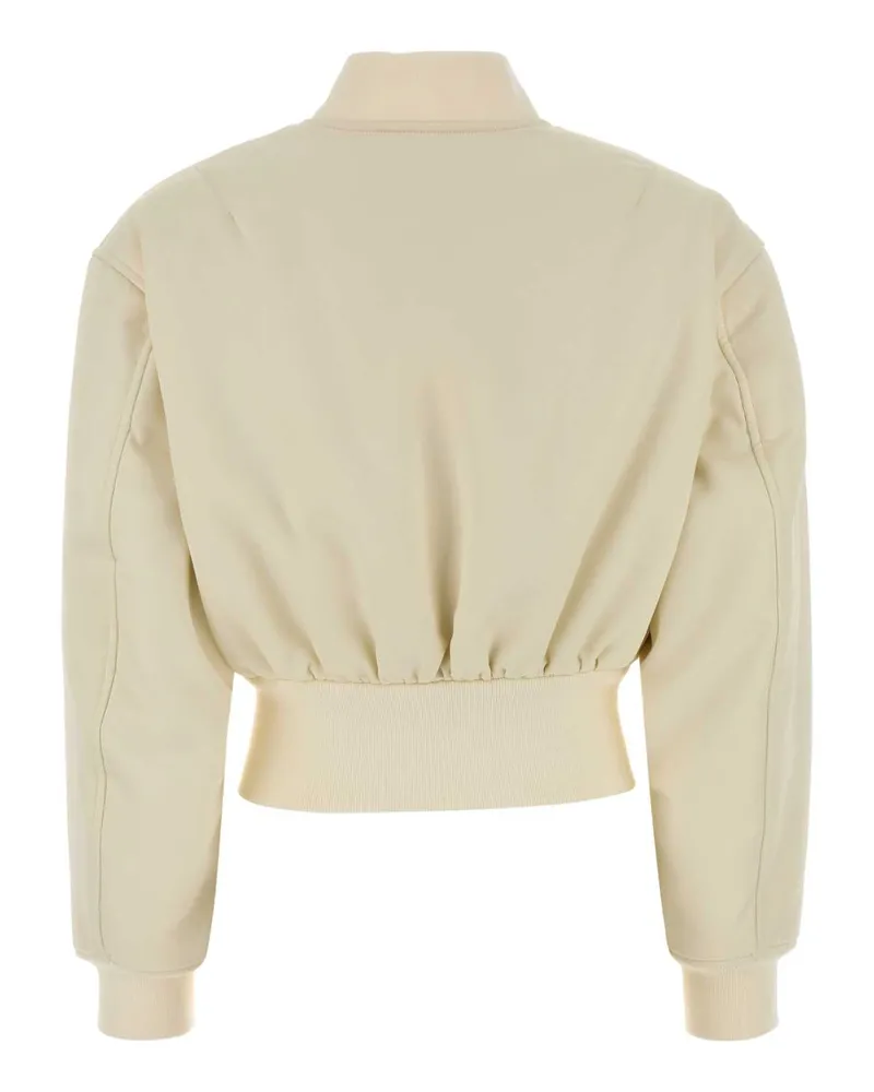 Balenciaga Women's Ivory Polyester Bomber Jacket Maglie Ivory