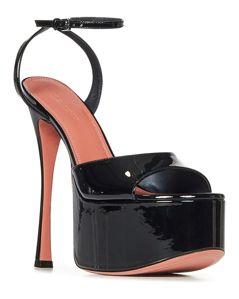 Amina Muaddi Aya Platform Heel — Black Black