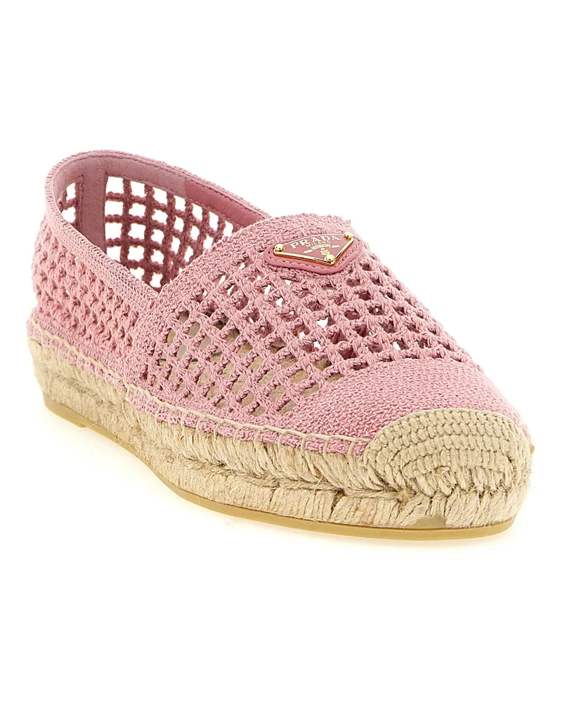 Prada Crochet Knit Espadrille — Pink Pink