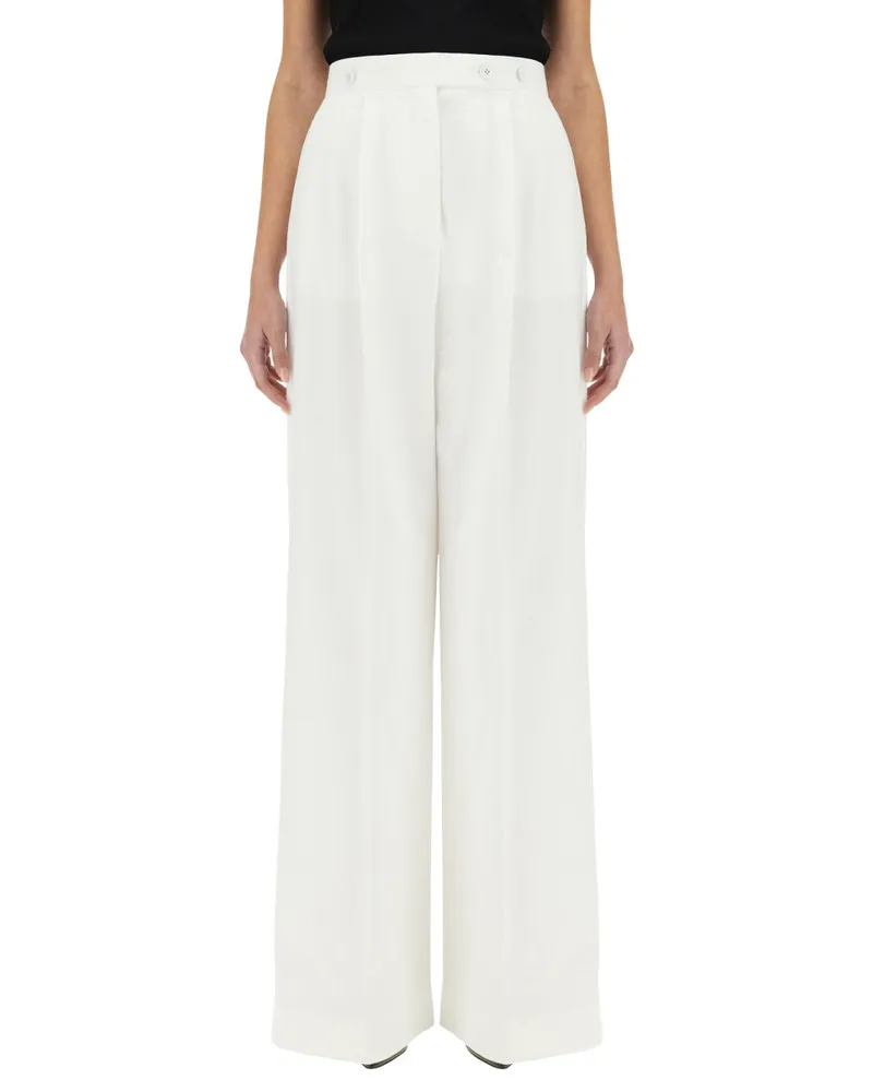 Givenchy Cotton Pleated Trousers — White White