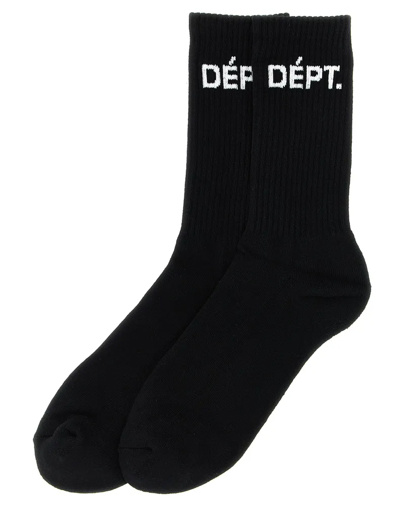 GALLERY DEPT. Logo-Intarsia Cotton Socks — Black Black