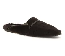 Shearling with Precious Bar Ballet Flats — Brown