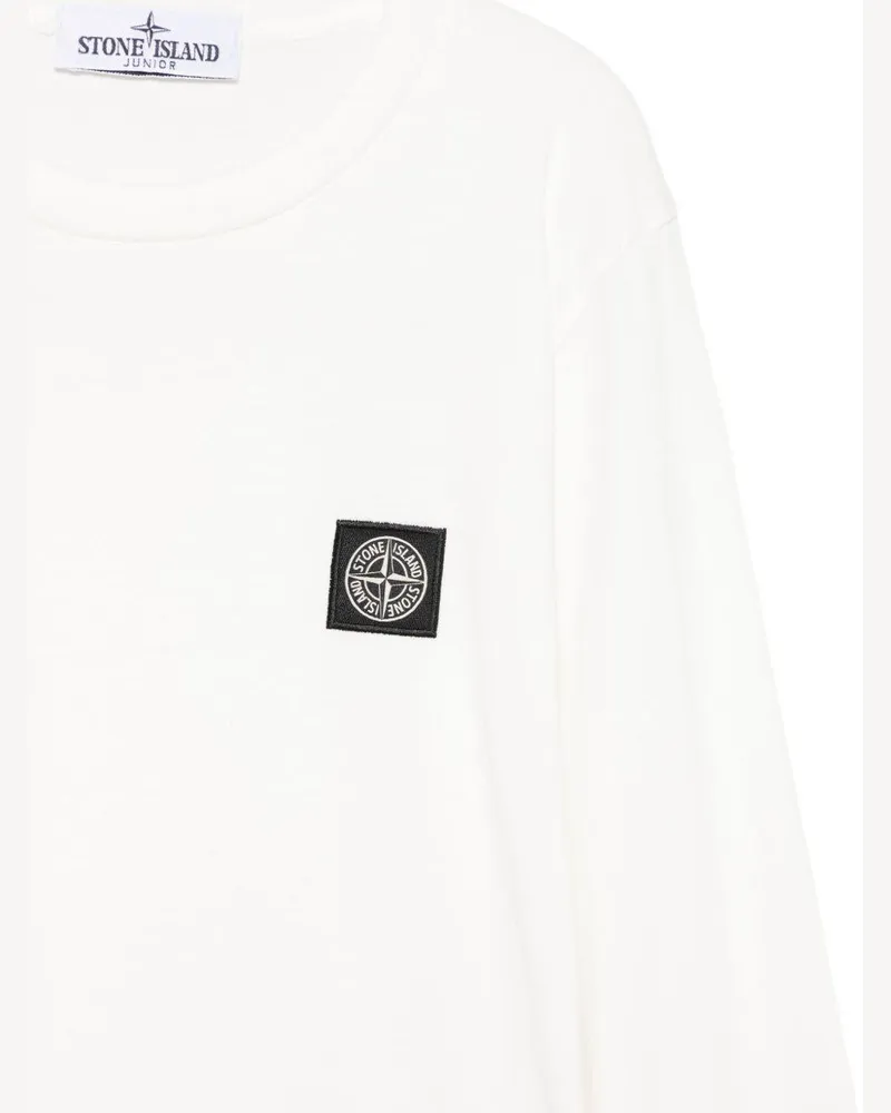 Stone Island Logo-Patch Cotton T-Shirt — White White