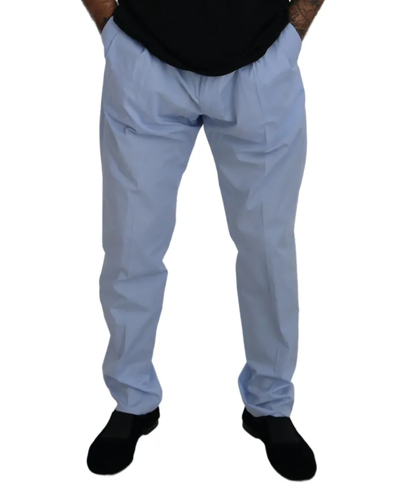 Dolce & Gabbana Cotton Stretch Trousers — Blue Blue