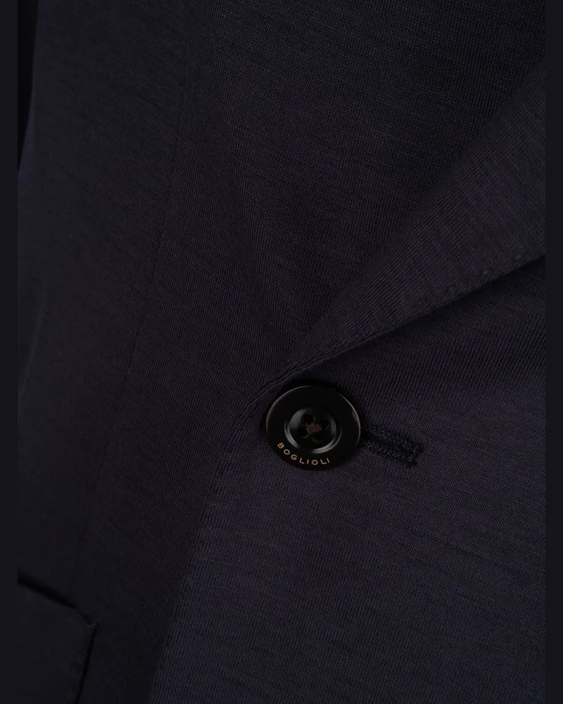 Boglioli Double-Breasted Wool Blazer — Black Black