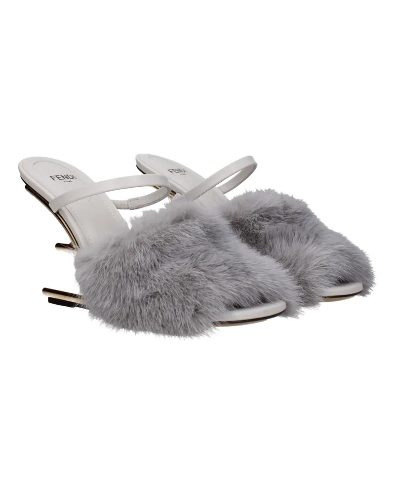 Fendi Women's Gray Mink Slippers Gray