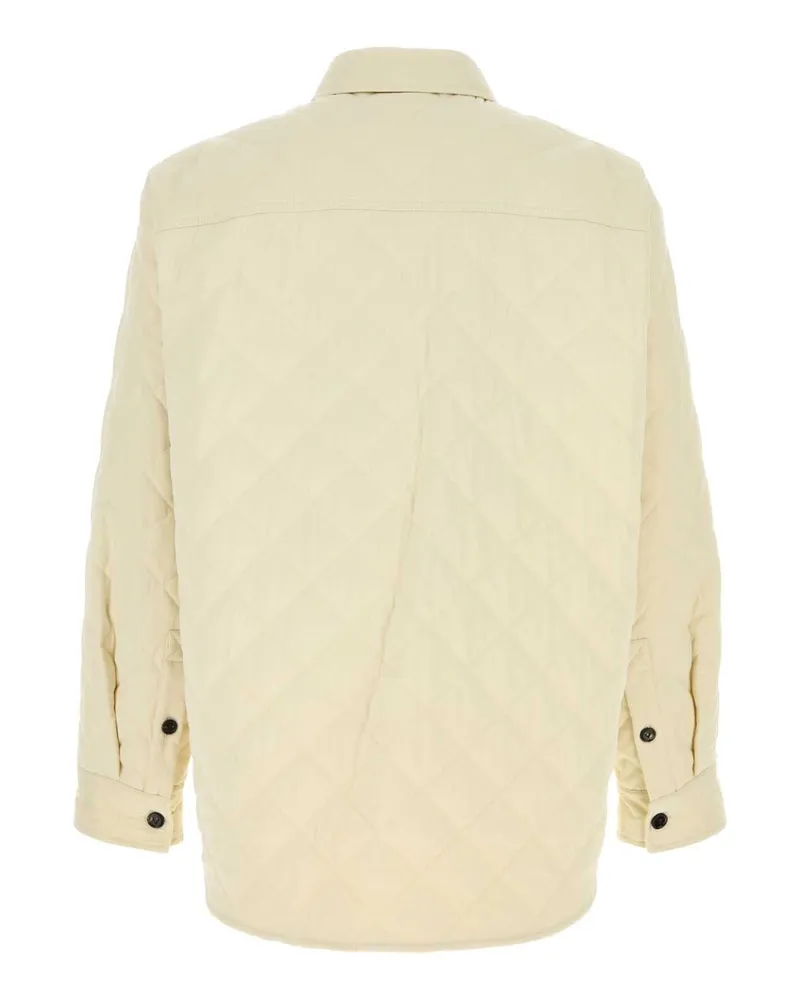 Bottega Veneta Men's Ivory Tech Cotton Jacket Seasalt Giubbini Beige