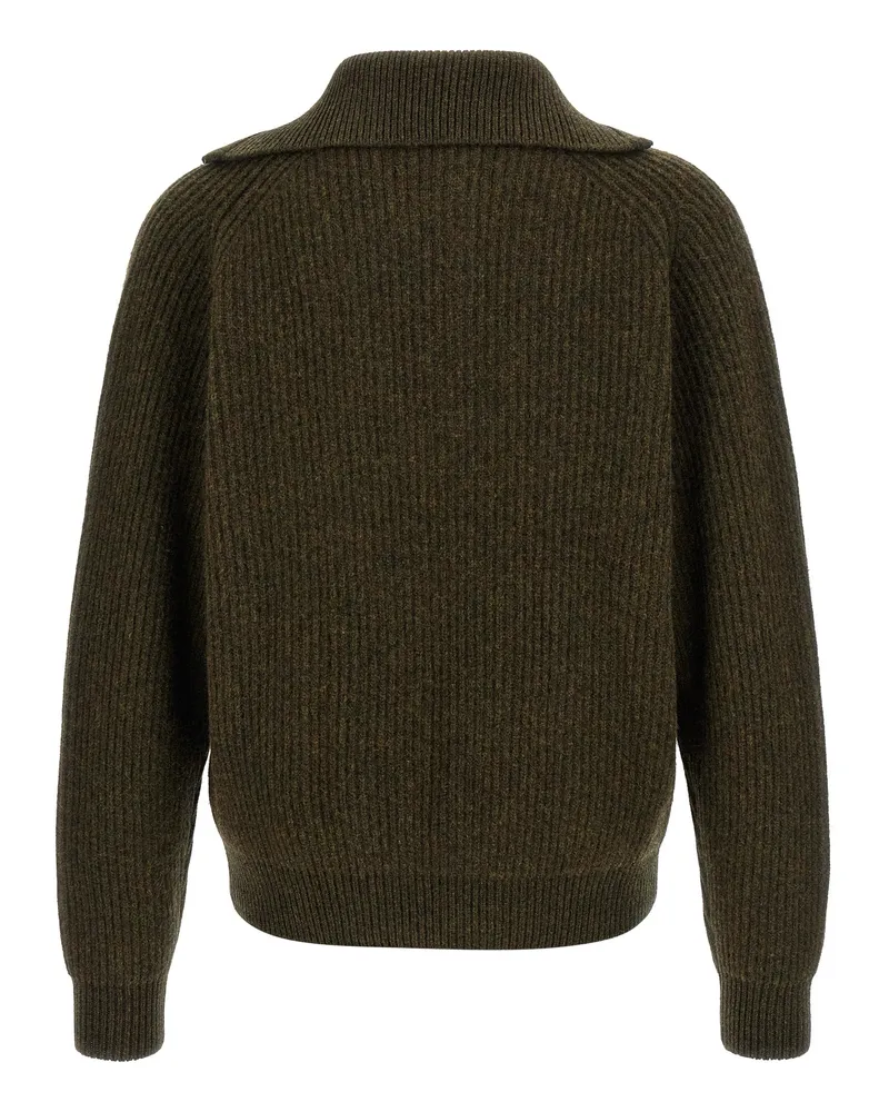 Jil Sander Men's Bicolor Wool Cardigan Clothing Green