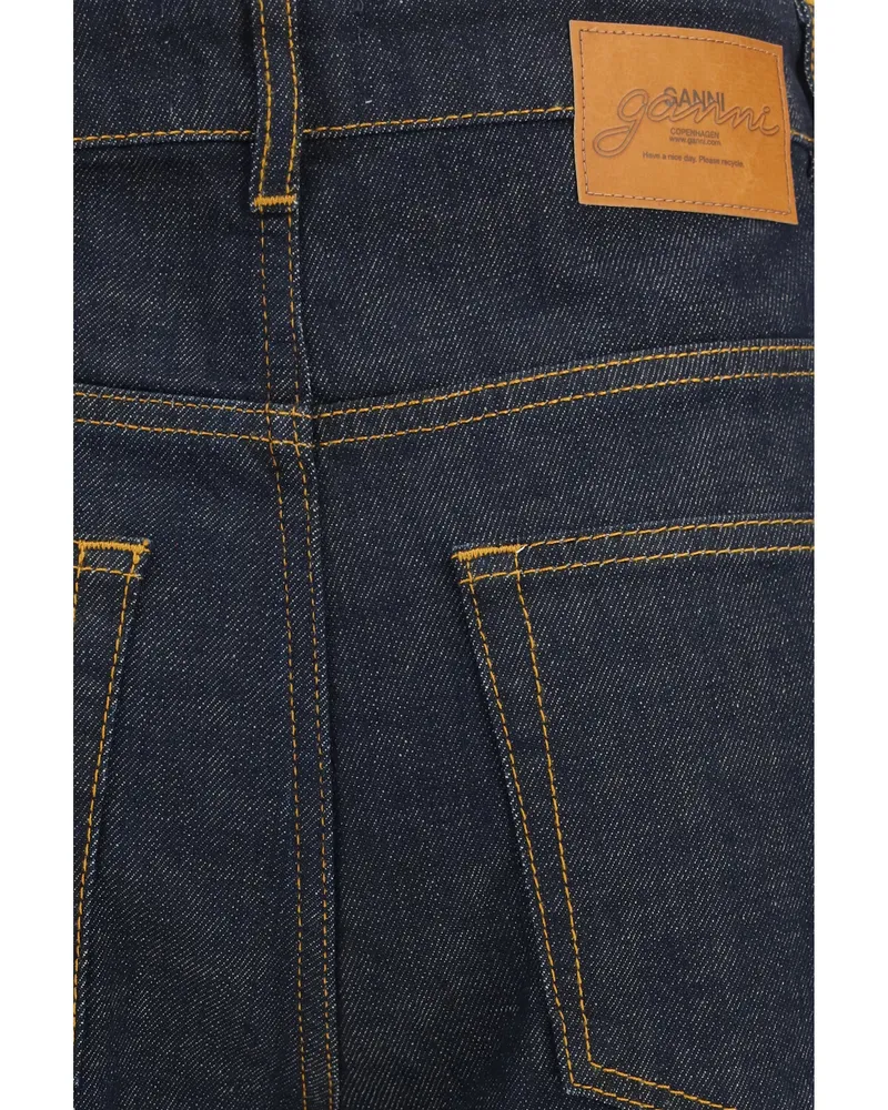 Ganni Slub Denim Jeans — Blue Blue