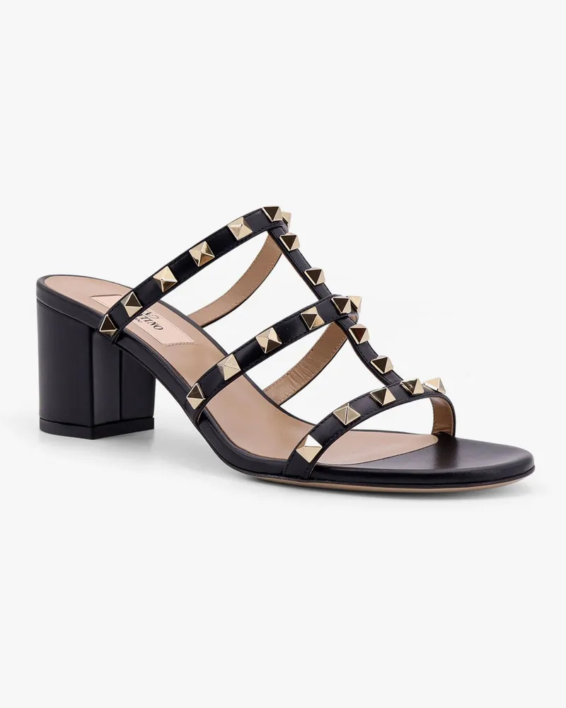 Valentino Garavani Women's Sandals Rockstuds Leather Black Black