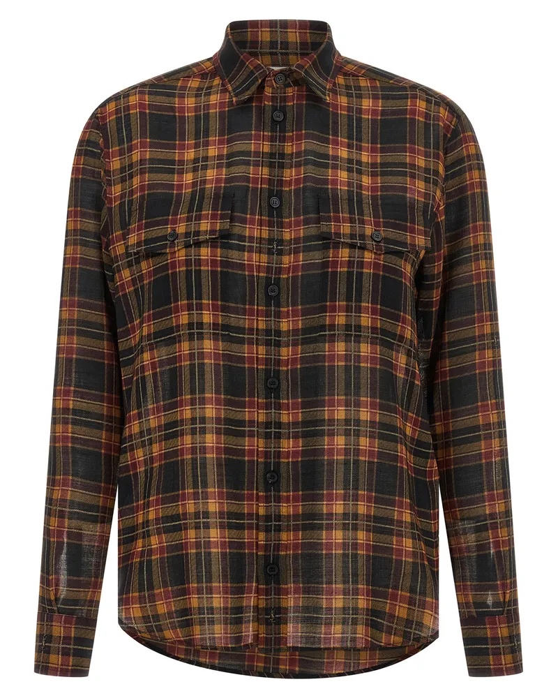 Saint Laurent Women's Multicolor Wool Blouse Black