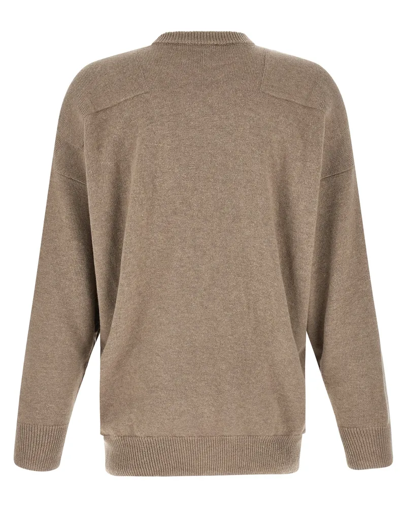 Jil Sander Wool-Blend Crew-Neck Sweater — Beige Beige
