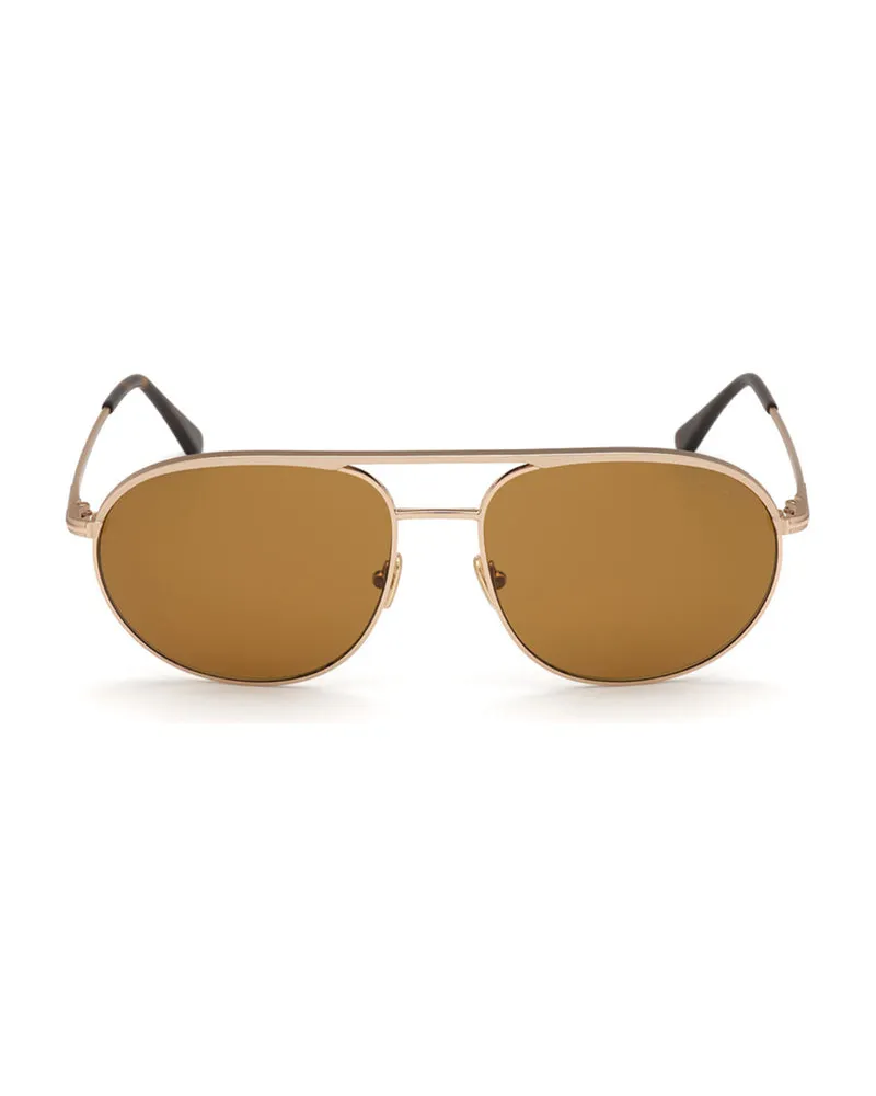 Tom Ford Aviator Full Rim Sunglasses — Gold Gold
