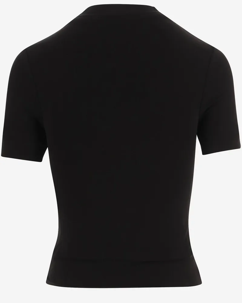 Maison Margiela Women T-Shirt Stretch Cupro Black T-Shirts & Jerseys Black