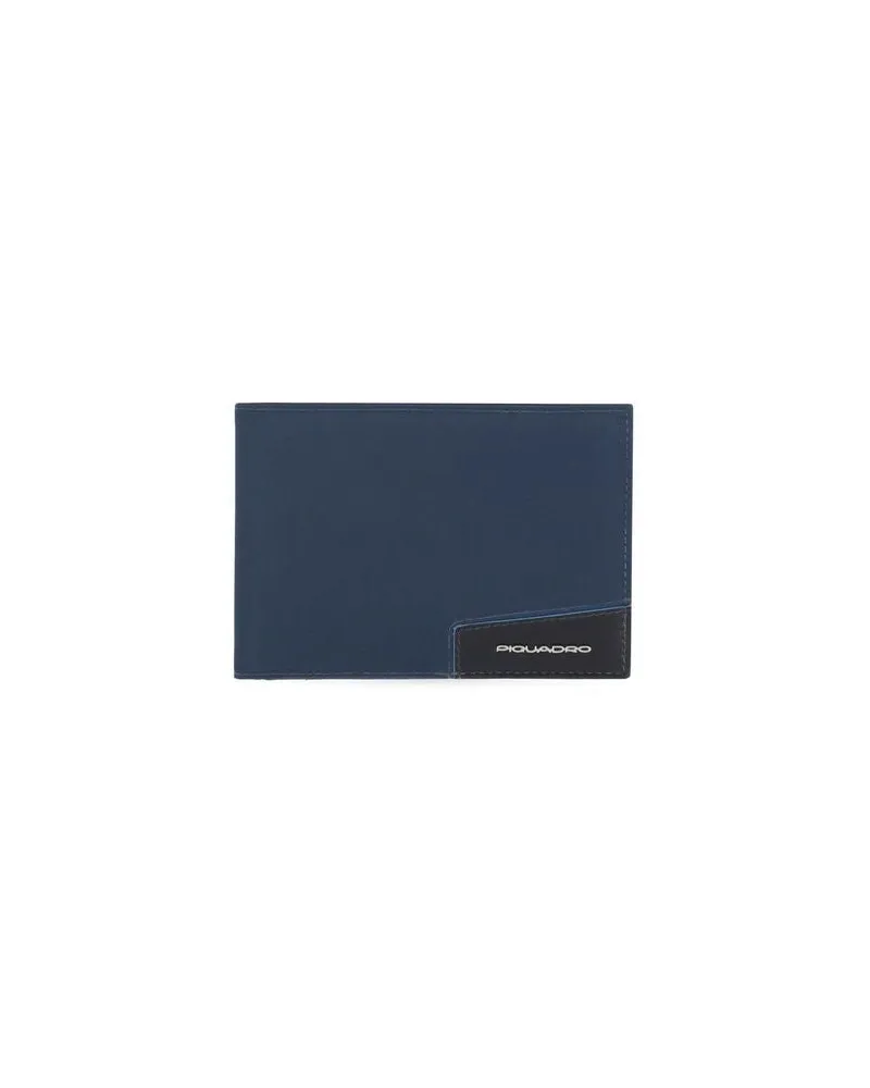 Piquadro Men's Wallet Blue Recycled Nylon Bags Blue