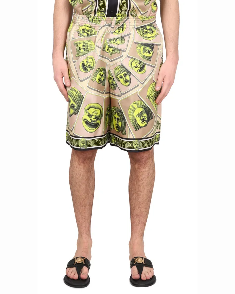 Versace Silk Bermuda Shorts — Green Green