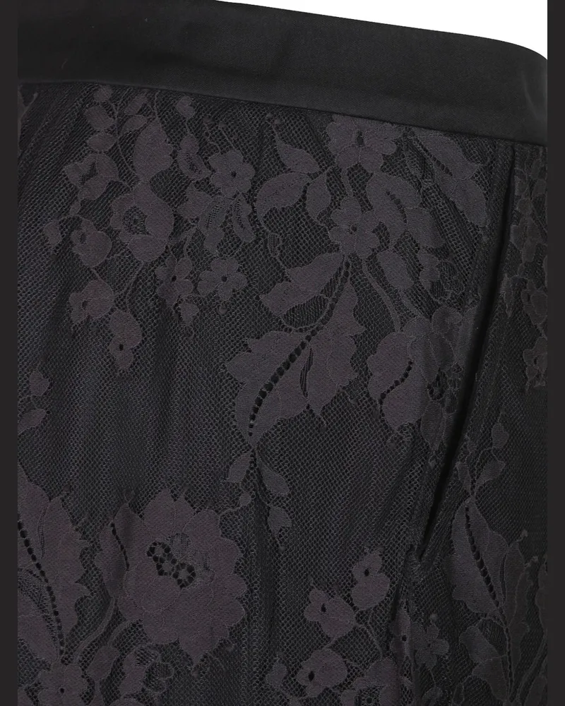 Zimmermann Lace-Panelled Wool Trousers — Black Black
