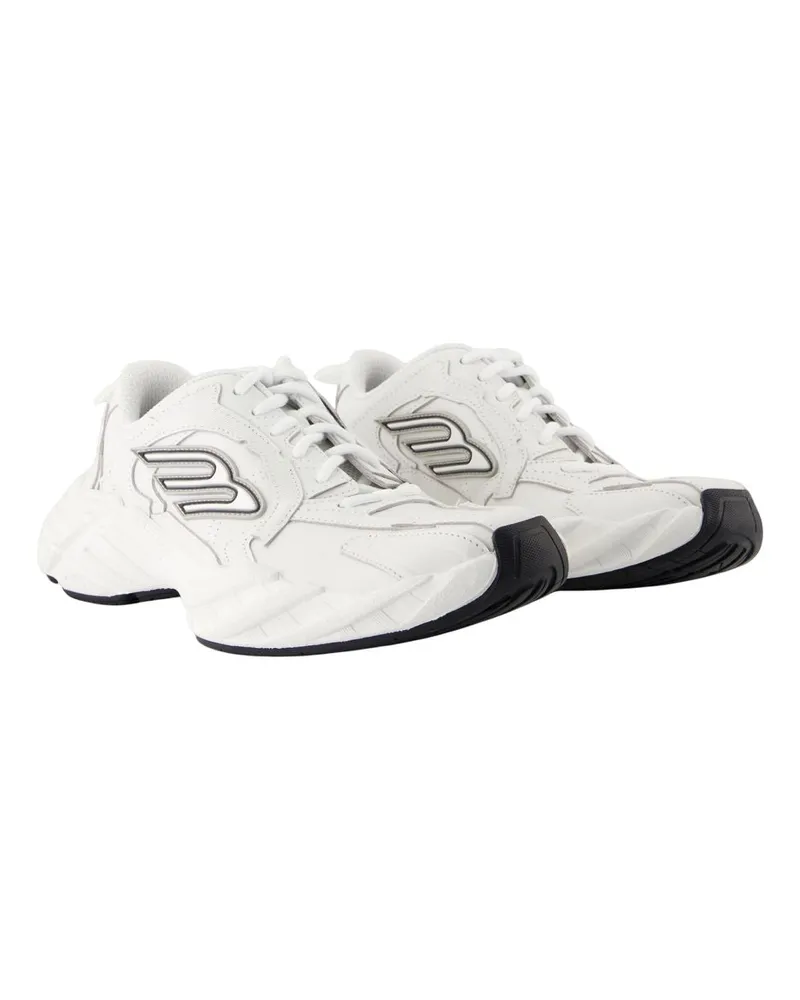 Balenciaga Women's Monday Sneakers -  Synthetic White Calfskin Shoes White